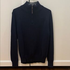 Crewcuts Boy’s Navy Zip-Up Cotton/Cashmere Blend Sweater